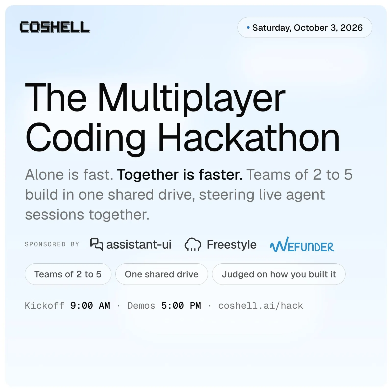 The Multiplayer Coding Hackathon